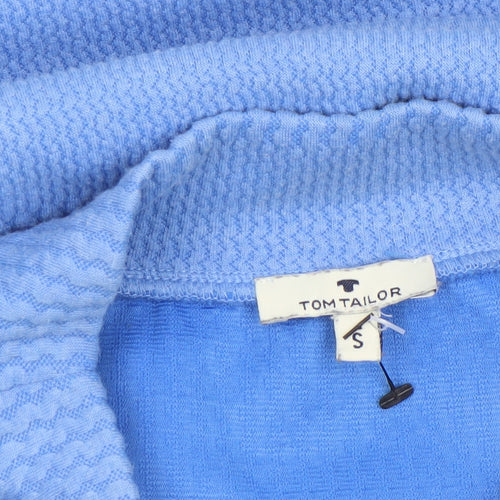 Tom Tailor Women Blue Textured Knit Pullover Sweatshirt Size S