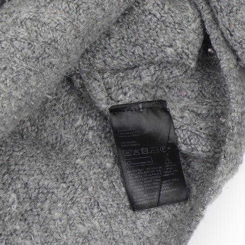 H&M Women’s Grey Wool Alpaca Blend Roll Neck Chunky Knit Jumper Size S