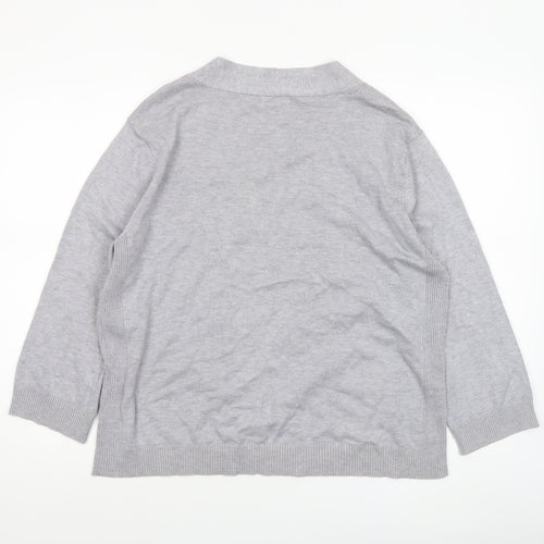 M&Co Women’s Petite Grey Viscose Knit Open Cardigan XL