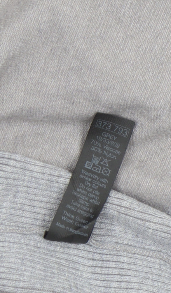 M&Co Women’s Petite Grey Viscose Knit Open Cardigan XL