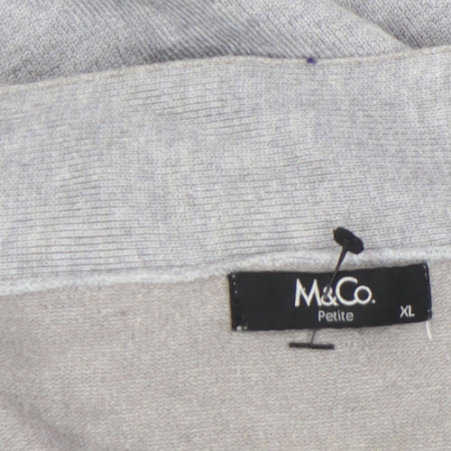 M&Co Women’s Petite Grey Viscose Knit Open Cardigan XL