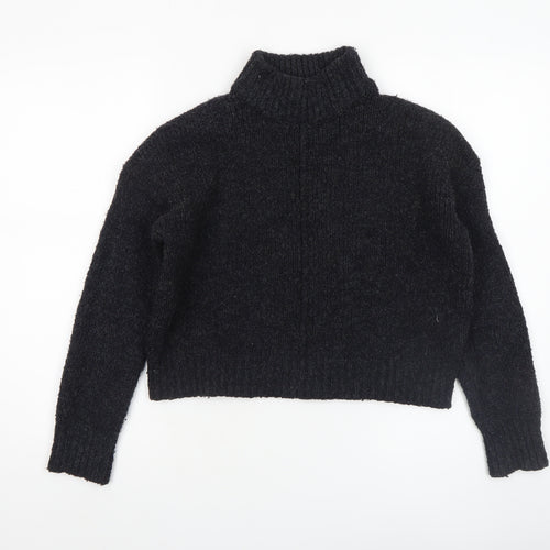 New Look Women Black Roll Neck Chunky Knit Jumper Size 10