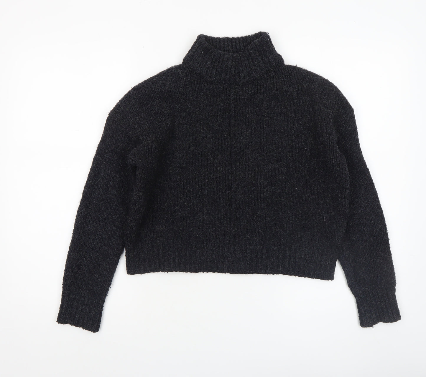 New Look Women Black Roll Neck Chunky Knit Jumper Size 10