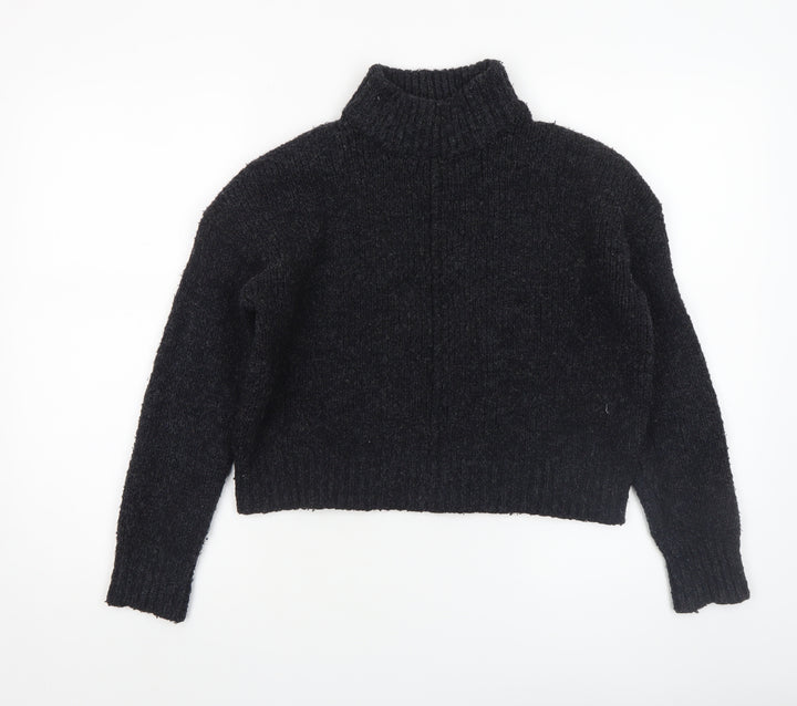 New Look Women Black Roll Neck Chunky Knit Jumper Size 10