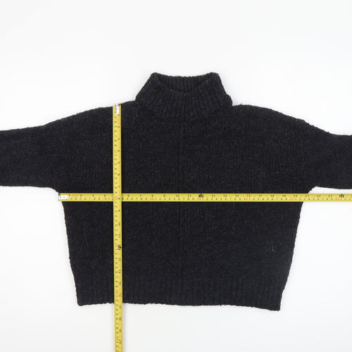 New Look Women Black Roll Neck Chunky Knit Jumper Size 10