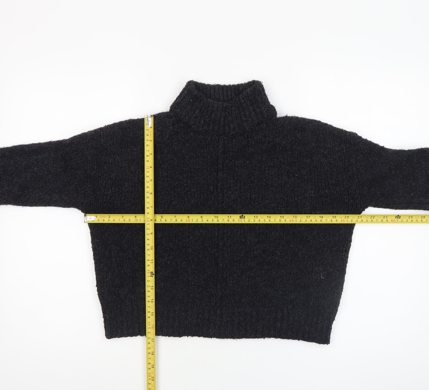 New Look Women Black Roll Neck Chunky Knit Jumper Size 10