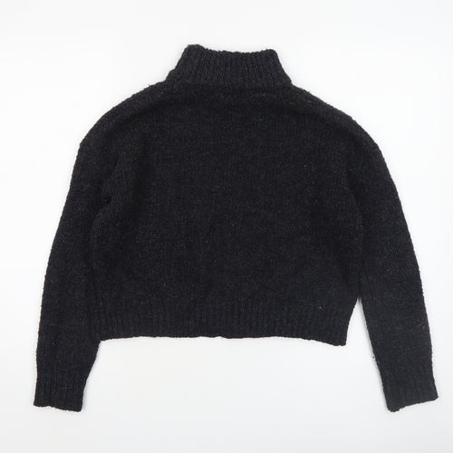 New Look Women Black Roll Neck Chunky Knit Jumper Size 10