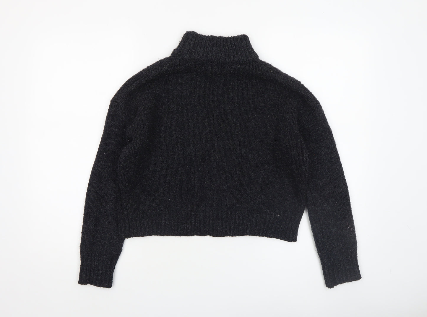 New Look Women Black Roll Neck Chunky Knit Jumper Size 10