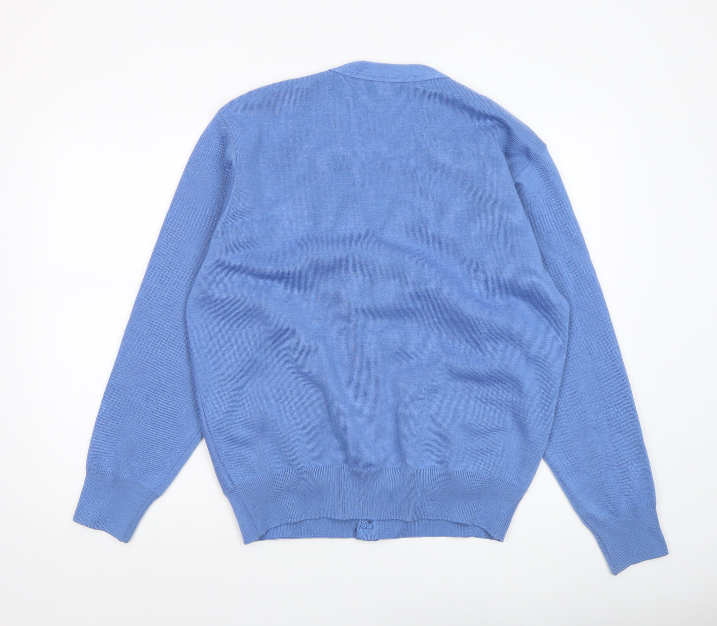Gabicci Women Blue Wool Blend Button V-Neck Cardigan L
