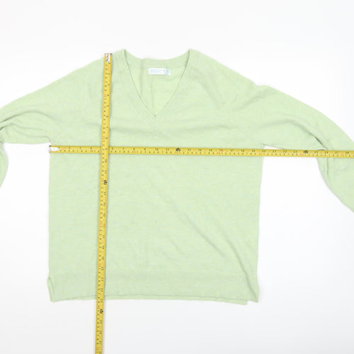 Primark Women Green V-Neck Pullover Knit Jumper Size S