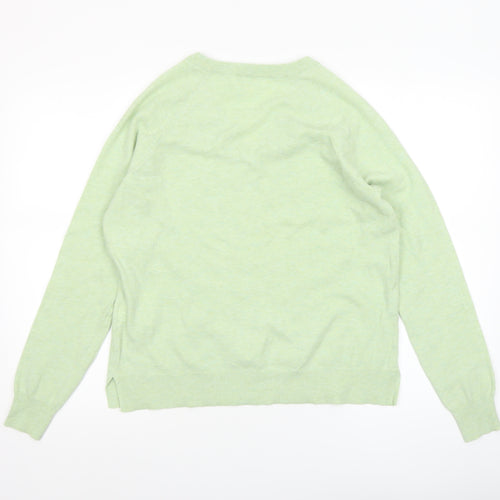 Primark Women Green V-Neck Pullover Knit Jumper Size S