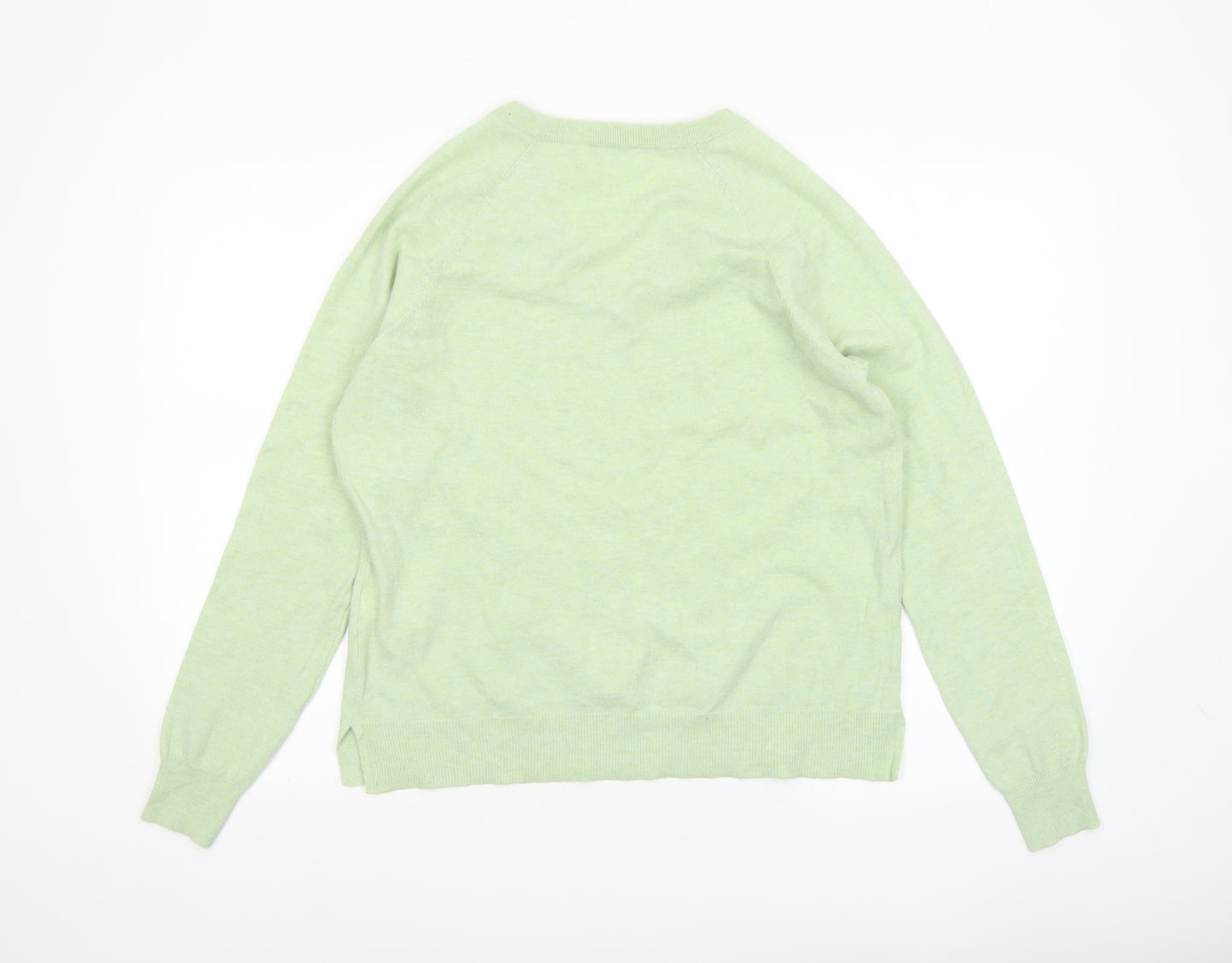 Primark Women Green V-Neck Pullover Knit Jumper Size S