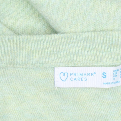 Primark Women Green V-Neck Pullover Knit Jumper Size S