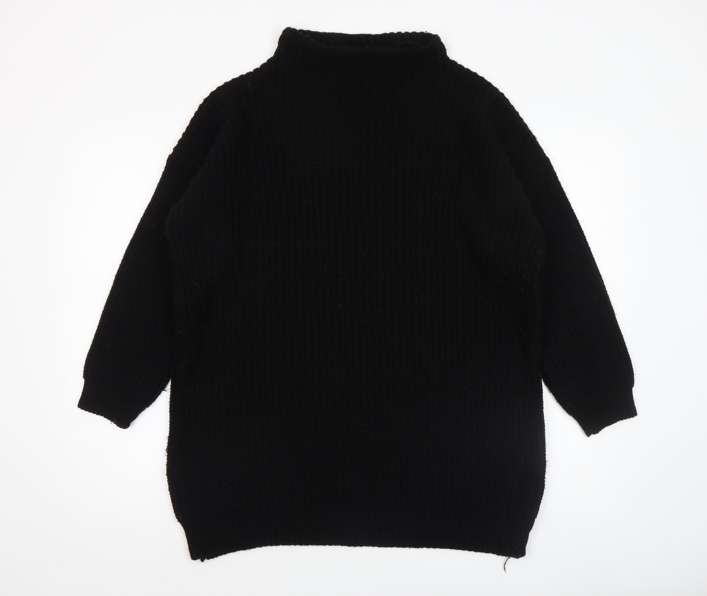 PrettyLittleThing Womens Black High Neck Knit Jumper Size M