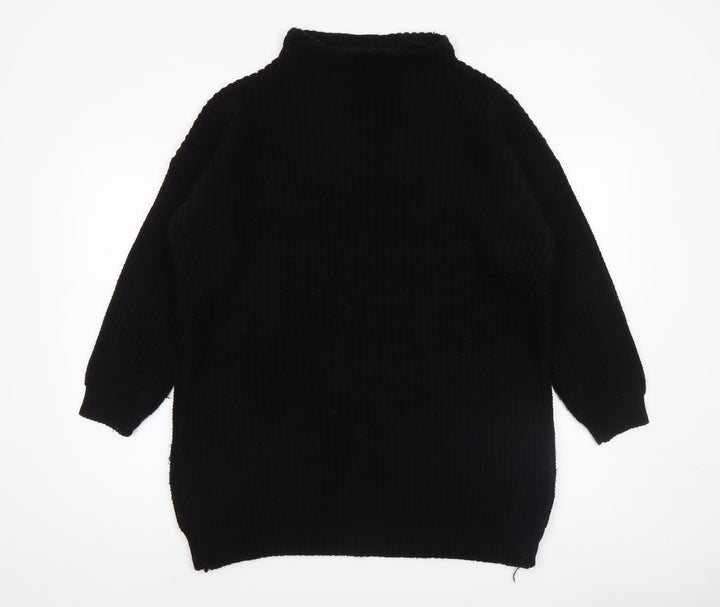 PrettyLittleThing Womens Black High Neck Knit Jumper Size M