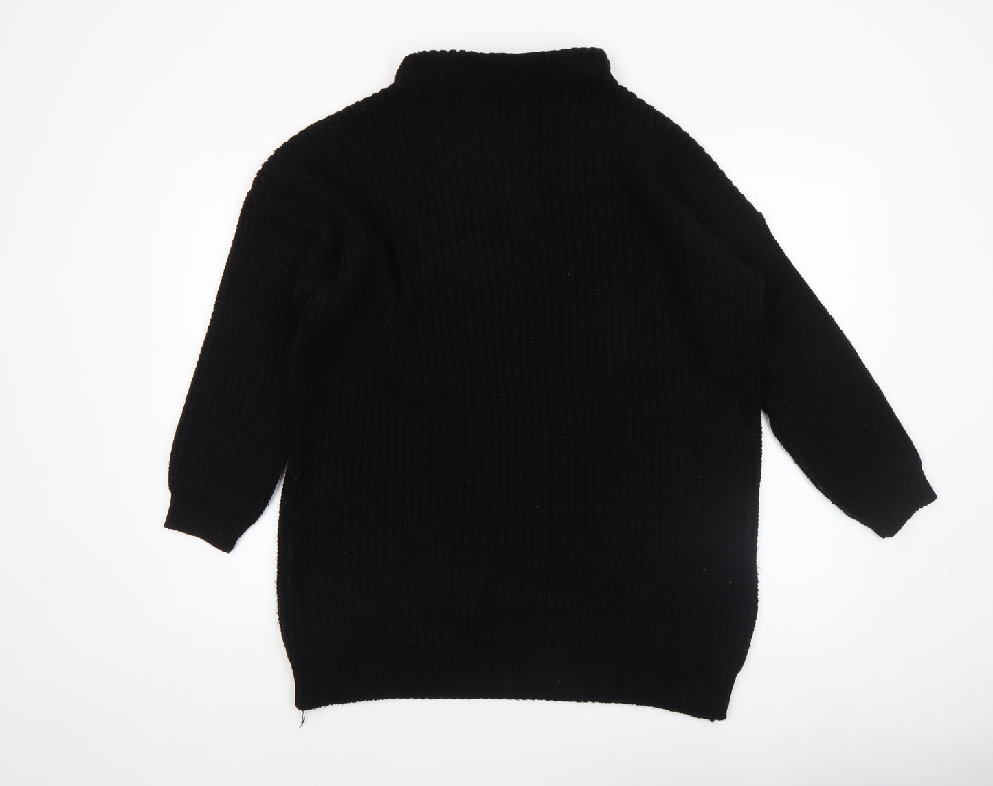 PrettyLittleThing Womens Black High Neck Knit Jumper Size M