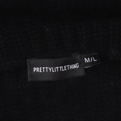 PrettyLittleThing Womens Black High Neck Knit Jumper Size M