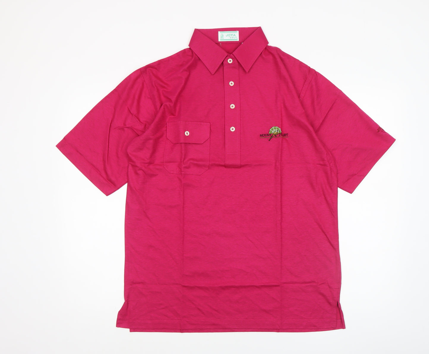 Joya Golf Men's Pink Cotton Polyester Short Sleeve Polo Shirt M