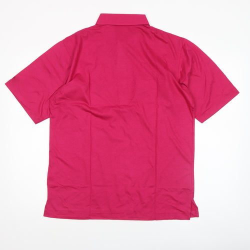 Joya Golf Men's Pink Cotton Polyester Short Sleeve Polo Shirt M