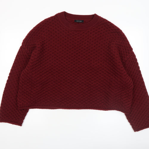 New Look Women’s Red Chunky Knit Crew Neck Jumper XL