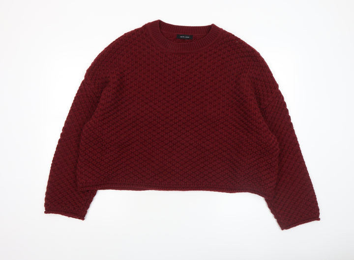 New Look Women’s Red Chunky Knit Crew Neck Jumper XL