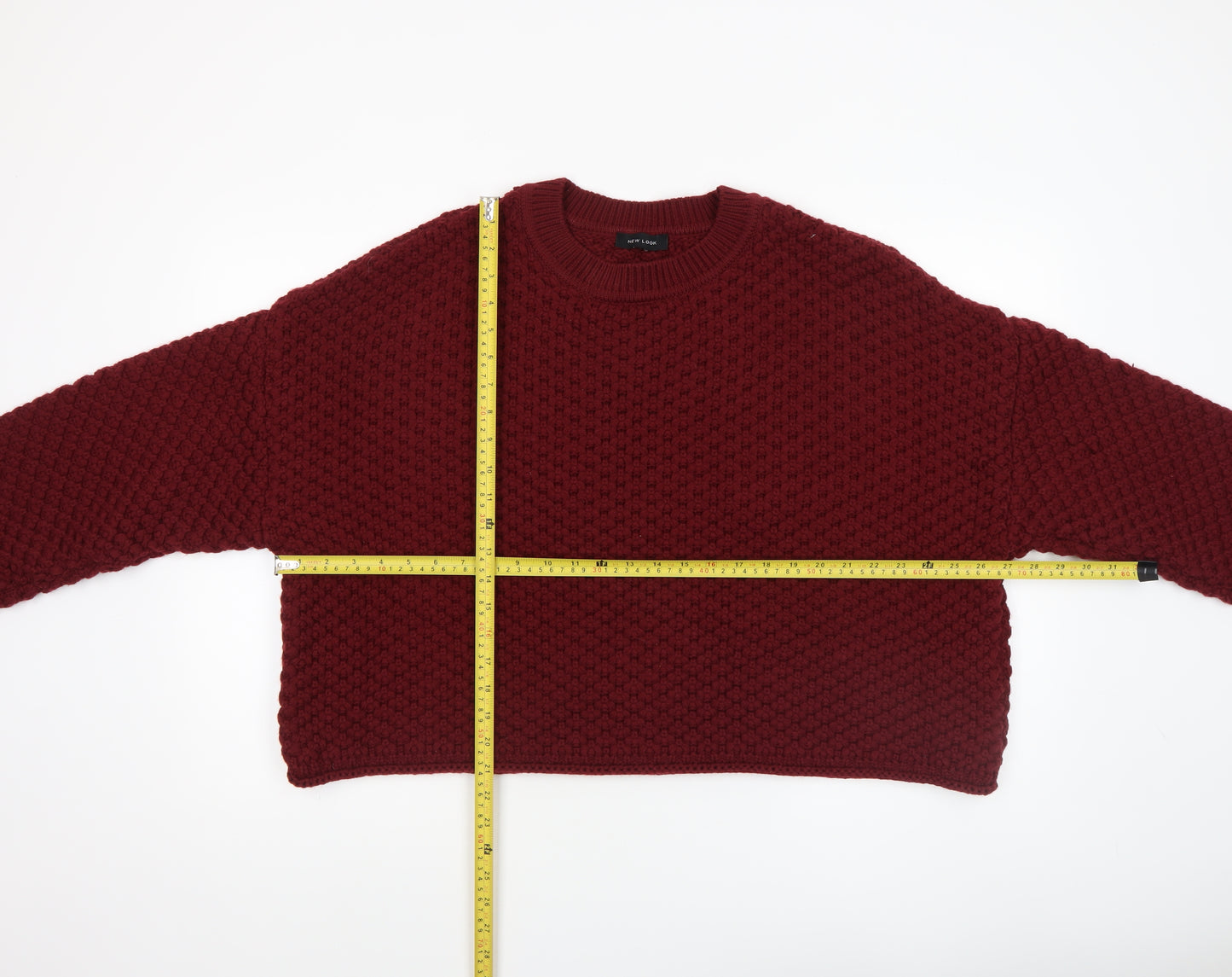 New Look Women’s Red Chunky Knit Crew Neck Jumper XL