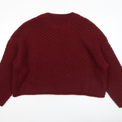 New Look Women’s Red Chunky Knit Crew Neck Jumper XL
