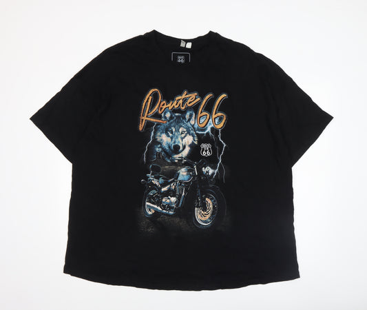 Route 66 Women’s Black Plus Size 22 Cotton Graphic T-Shirt
