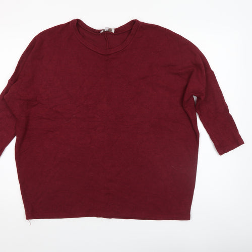 Apricot Women’s Red Relaxed Fit 3/4 Sleeve Pullover Jumper S