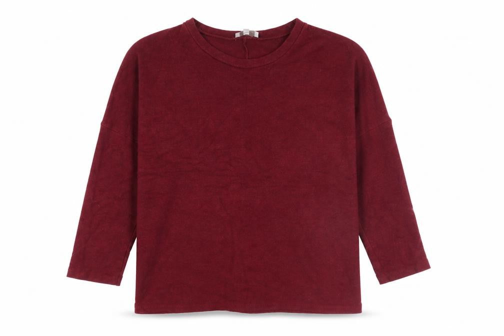 Front view of Apricot Women’s Red Relaxed Fit 3/4 Sleeve jumper S