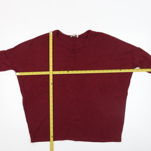 Apricot Women’s Red Relaxed Fit 3/4 Sleeve Pullover Jumper S