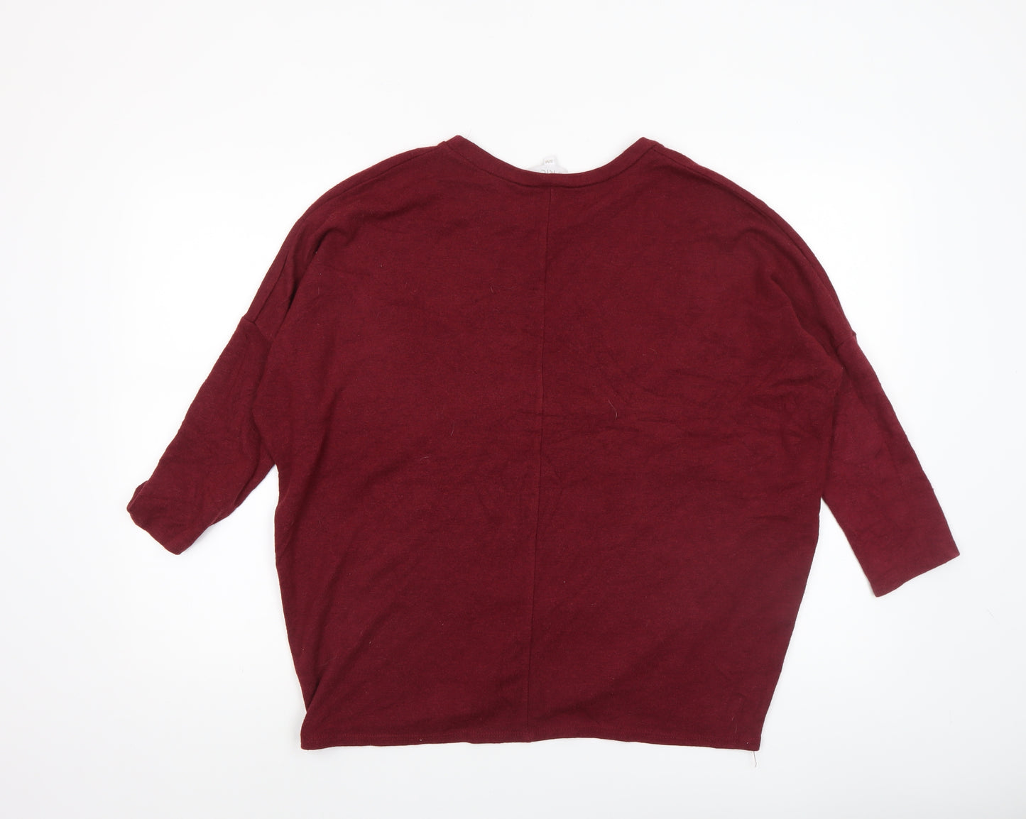 Apricot Women’s Red Relaxed Fit 3/4 Sleeve Pullover Jumper S