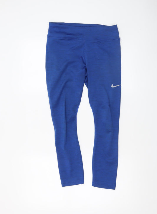 Nike Women's Blue Dri-FIT Mid Rise Running Leggings Size M
