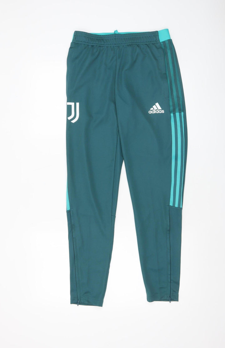 Adidas Men’s Green Slim Fit Joggers S Elastic Waist Tapered Sports Trousers
