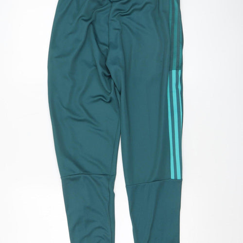 Adidas Men’s Green Slim Fit Joggers S Elastic Waist Tapered Sports Trousers