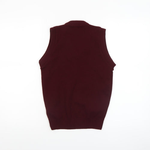 Uniform Boys Burgundy Acrylic Sleeveless Vest Jumper Size 30