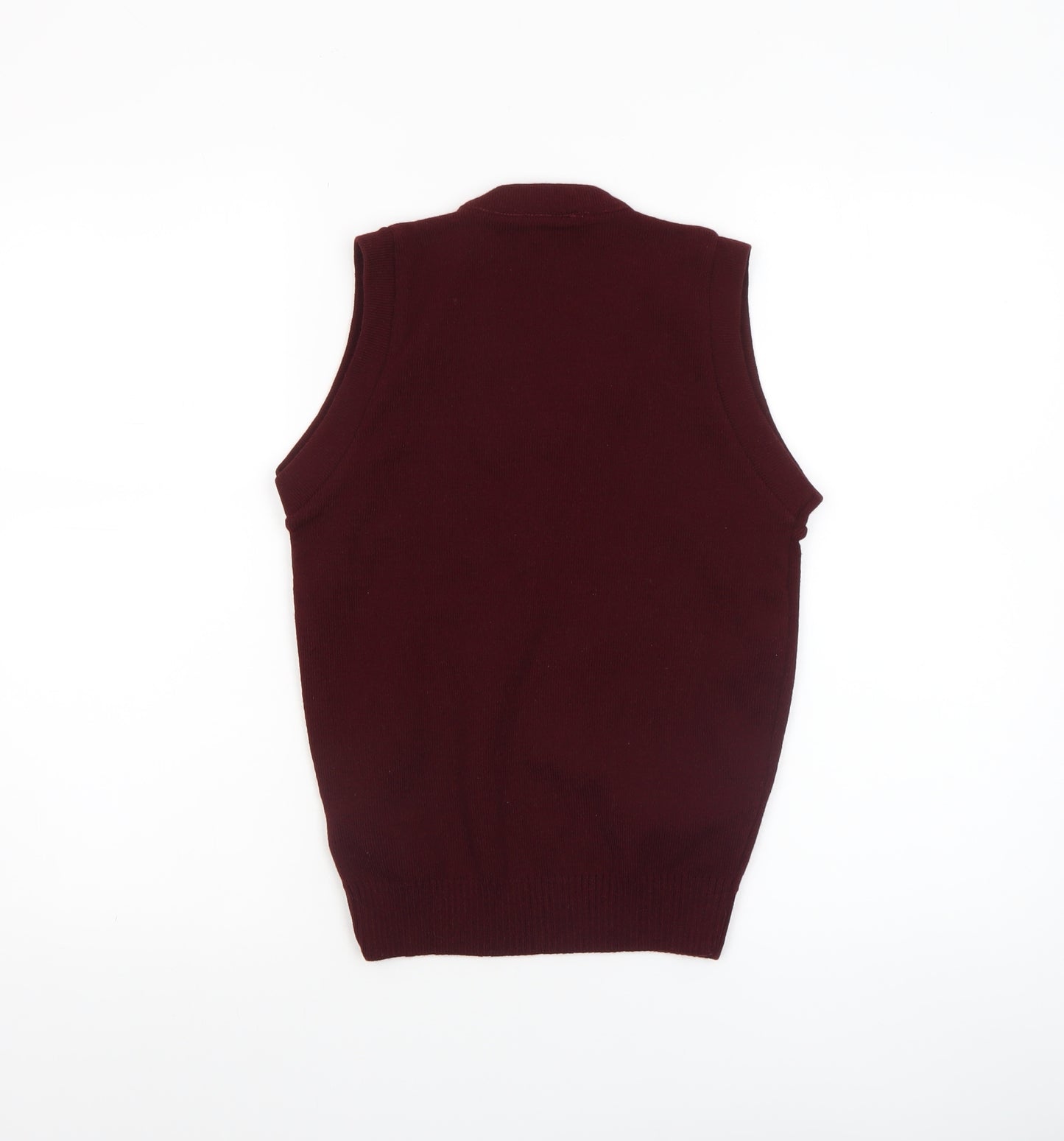 Uniform Boys Burgundy Acrylic Sleeveless Vest Jumper Size 30