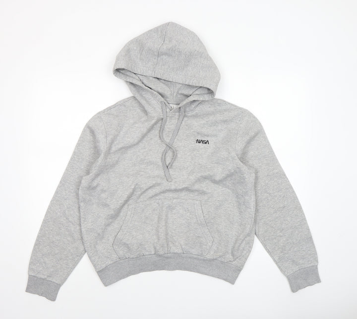 H&M Divided Women's Grey NASA Hooded Pullover Hoodie Size S