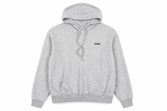 Front view of H&M Divided Women's Grey NASA Hooded Pullover Hoodie, size S