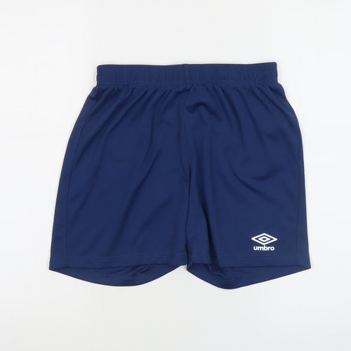 Umbro Boys Blue Athletic Football Shorts Size 13 Years Quick Dry Sportswear