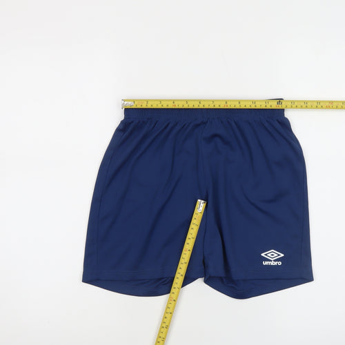Umbro Boys Blue Athletic Football Shorts Size 13 Years Quick Dry Sportswear