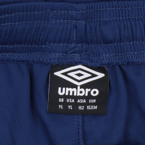 Umbro Boys Blue Athletic Football Shorts Size 13 Years Quick Dry Sportswear
