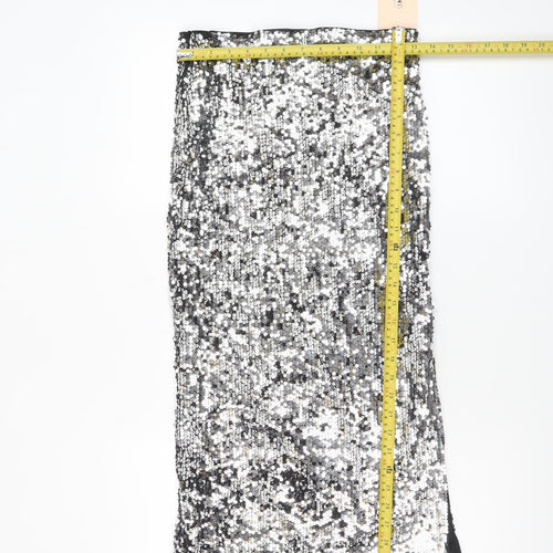 SHEIN Women’s Silver Sequin Pencil Skirt Size 10 Party Glam