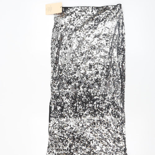 SHEIN Women’s Silver Sequin Pencil Skirt Size 10 Party Glam