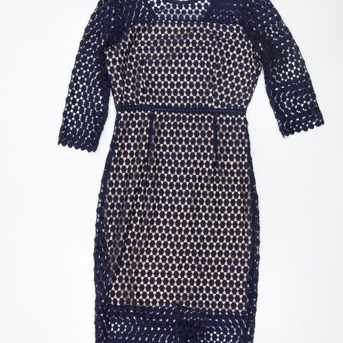 Marc Angelo Women's Blue Lace Sheath Dress Size 10
