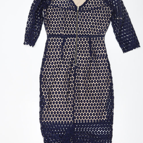 Marc Angelo Women's Blue Lace Sheath Dress Size 10