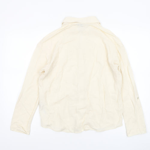 Massimo Dutti Women's Ivory Long Sleeve Button-Up Shirt Size S