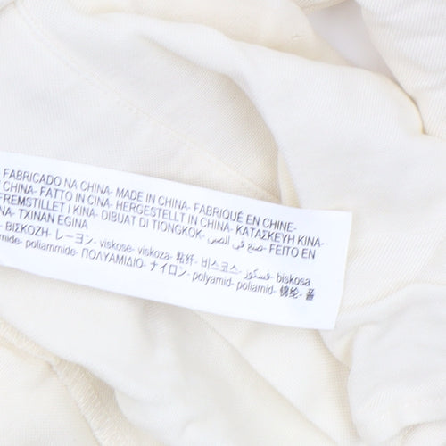 Massimo Dutti Women's Ivory Long Sleeve Button-Up Shirt Size S