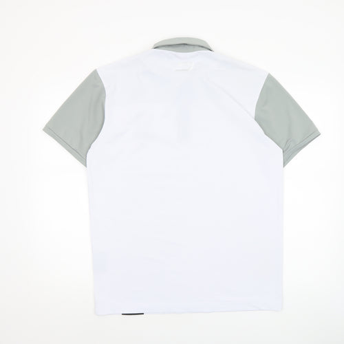 Druids Men’s White Golf Polo Shirt Medium Moisture Wicking Activewear