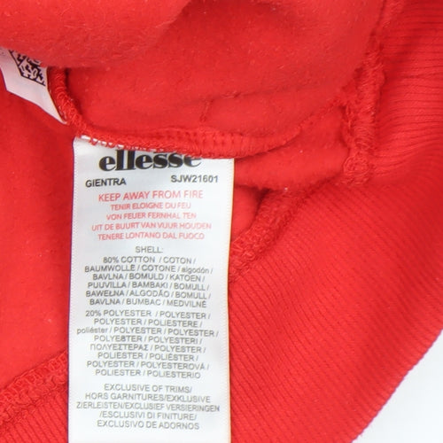 Ellesse Women's Red 1/4 Zip Pullover Sweatshirt UK 14